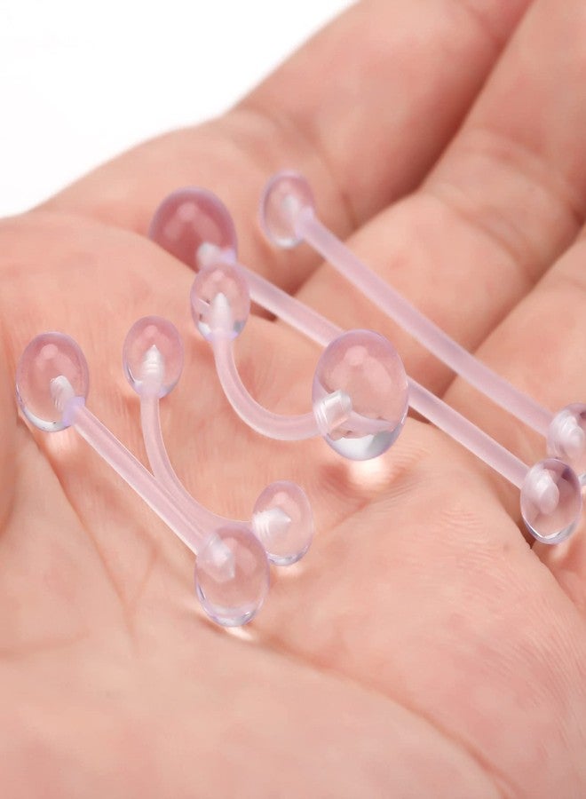 CrazyPiercing 45pcs Clear Piercing Retainers Bioflex Nose Tongue Nipple Belly Rings Assorted Clear Plastic Body Piercing Jewelry for Women Man (45 Pieces) - Image 4