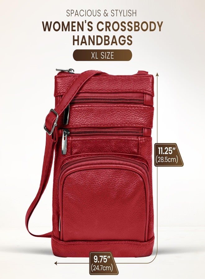 Krediz leather Crossbody Purses for Women, Multi Pocket Crossbody Purse with Adjustable Strap, Soft & Durable Leather Purse - Image 3
