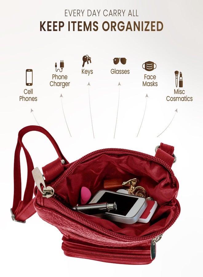 Krediz leather Crossbody Purses for Women, Multi Pocket Crossbody Purse with Adjustable Strap, Soft & Durable Leather Purse - Image 5