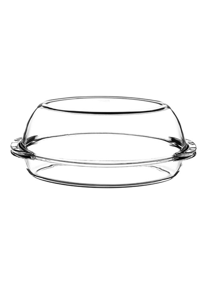 Borcam Oval Casserole With Cover Clear