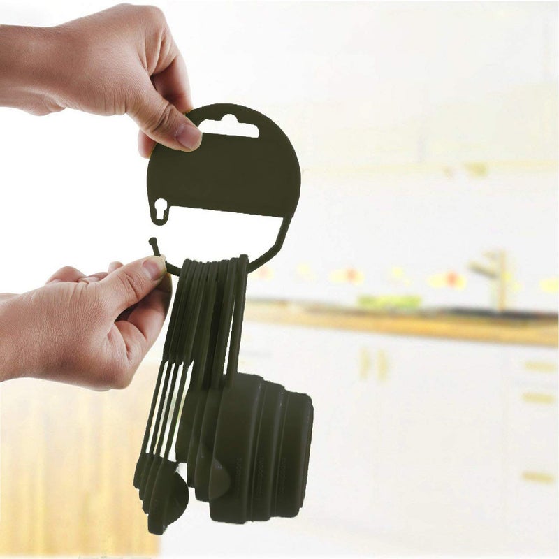 Raxon Innovation Black Plastic Measuring Spoon Cup Set Measuring Cups and Spoons for Kitchen Cake Baking and Cooking Measuring Cups and Spoons Set of 1 - Image 1