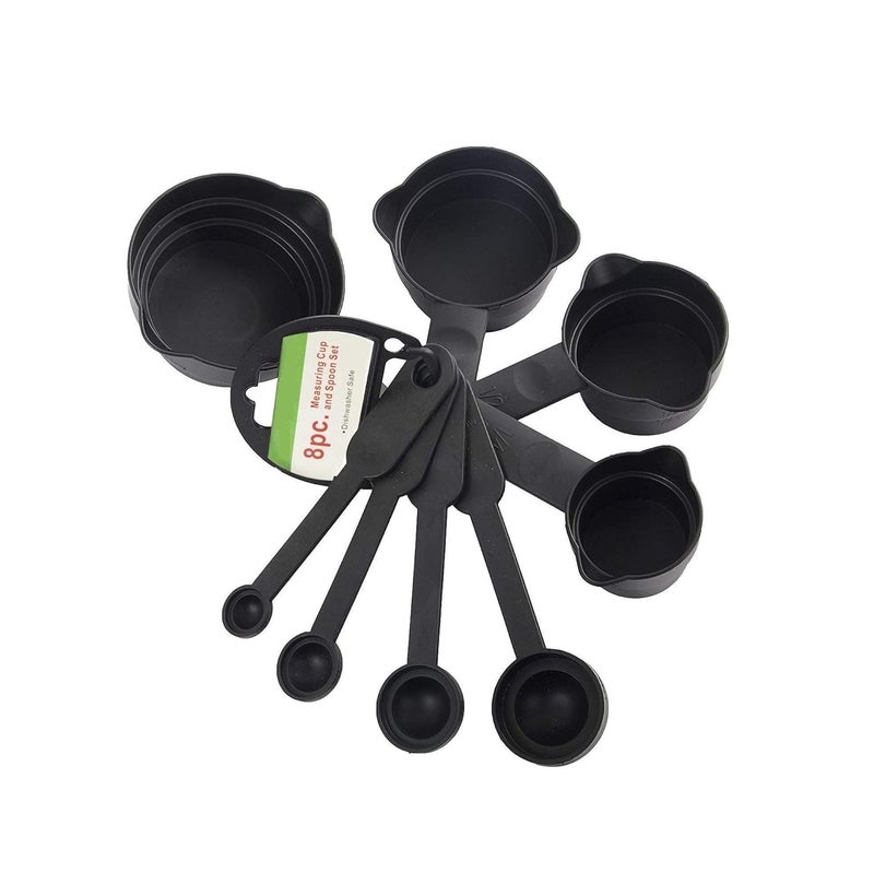 Raxon Innovation Black Plastic Measuring Spoon Cup Set Measuring Cups and Spoons for Kitchen Cake Baking and Cooking Measuring Cups and Spoons Set of 1 - Image 5