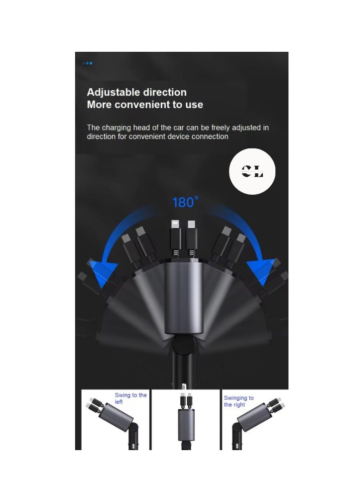 CREATIVE LIFE 120W Car Charger with Digital Display: Fast USB Type-C Charging Station with 4 Ports for iPhone & Android - High Speed Vehicle Phone Charger - Image 5