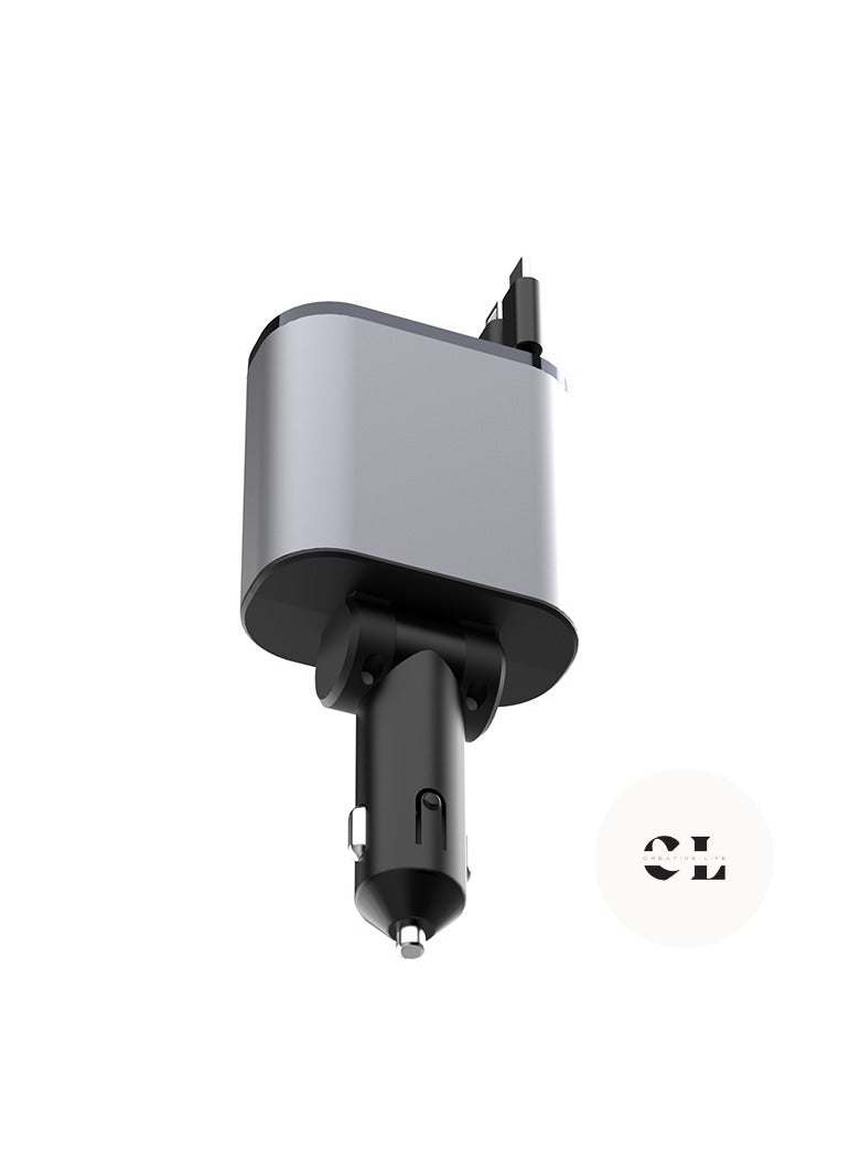 CREATIVE LIFE 120W Car Charger with Digital Display: Fast USB Type-C Charging Station with 4 Ports for iPhone & Android - High Speed Vehicle Phone Charger - Image 3