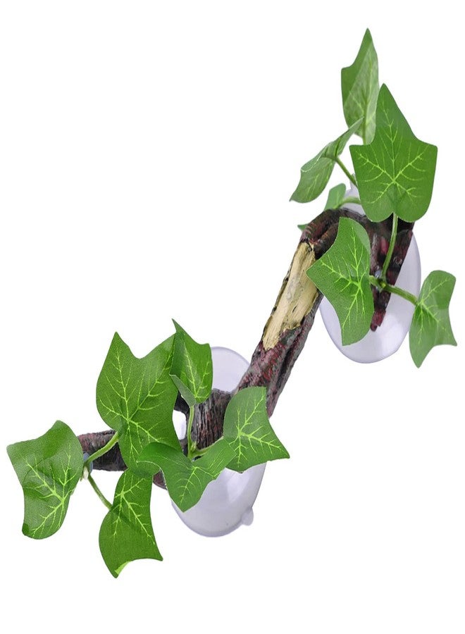 IBWell Resin Reptile Corner Branch Terrarium Plant Decoration with Suction Cup for Amphibian Lizard Snake Climbing Ornament - Image 1