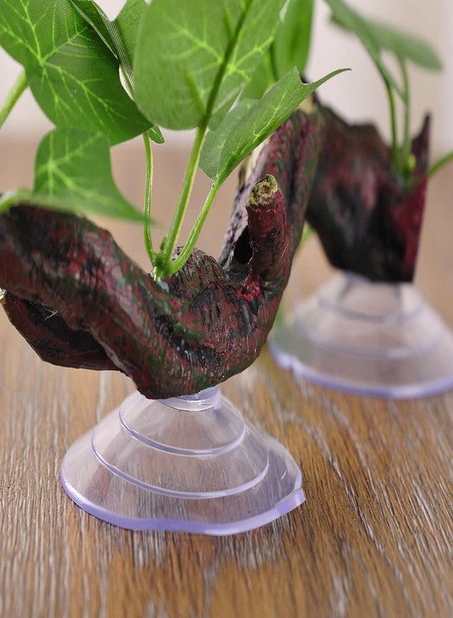 IBWell Resin Reptile Corner Branch Terrarium Plant Decoration with Suction Cup for Amphibian Lizard Snake Climbing Ornament - Image 5