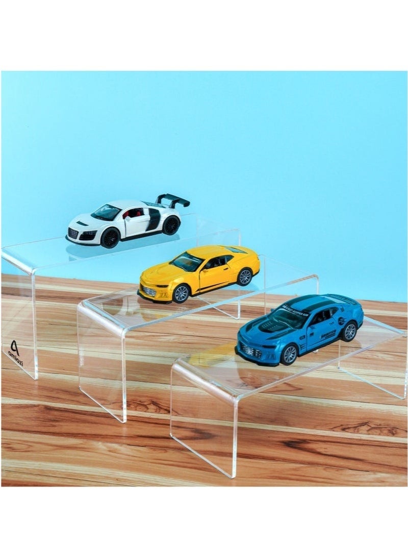 كيلا 6 قطع من حاملات عرض الأكريليك الشفافة، حاملات الحلويات والكب كيك، حاملات الأحذية، منظم عرض مستحضرات التجميل، حاملات العرض للحفلات والمناسبات - Image 4