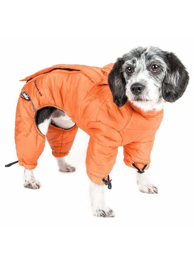 PuTwo DogHelios Thunder-le Full-Body Waded-Plush Adjustable and 3M Reflective Pet Dog Coat Jacket, Sporty Orange, LG - Image 1