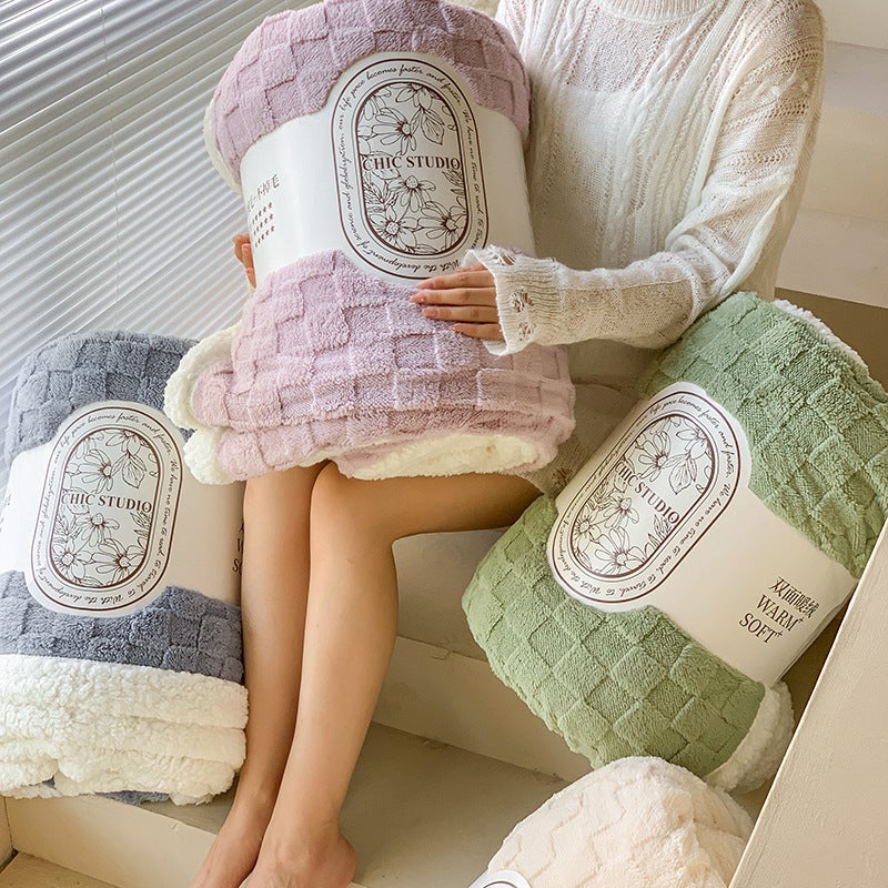 Thickened Tower Velvet Blanket Lambswool Blanket Flannel Student Lunch Break Air Conditioning Blanket Bed Sheet Cover Blanket - Image 3