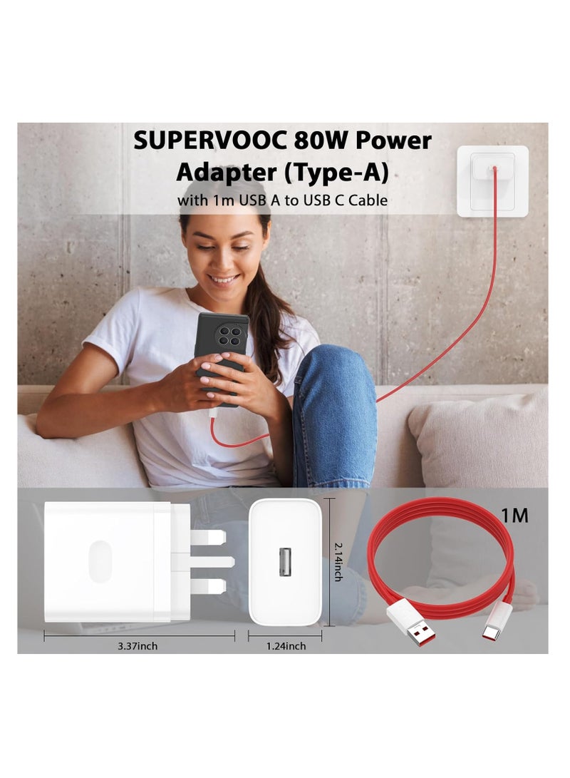 General 80W Supervooc Charger for Oneplus/Oppo/ Relame , USB C Fast Charging Cable 3.3FT/6A, Vooc Plug and Lead Power Adapter USB Wall Charger UK for OPPO A78 A58 A80 A38 Find X8 X8 Pro X5 Pro X5 X3 Neo X2  - Image 5