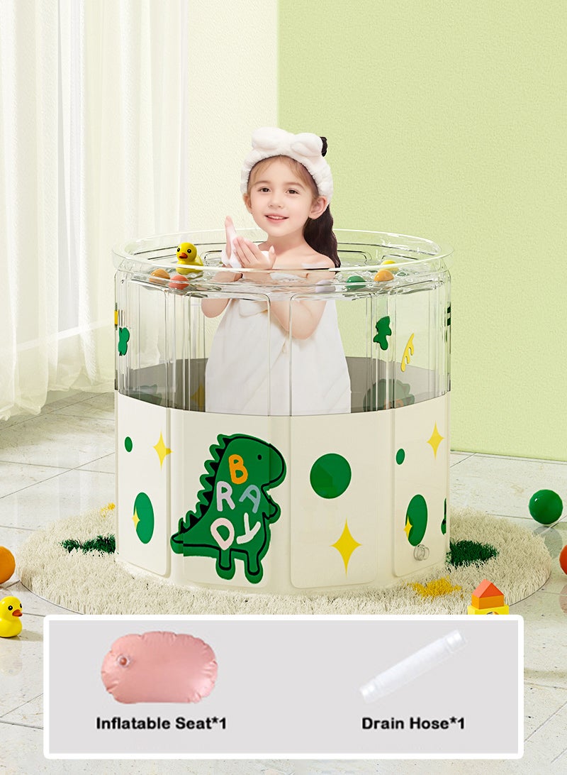 WALALLA Foldable Portable Baby Home Kids' Bathtub Installation-free Bathtub With Cushion and Drain Pipe Baby Swimming Pool Toddler Bath Tub Bathtub - Image 1