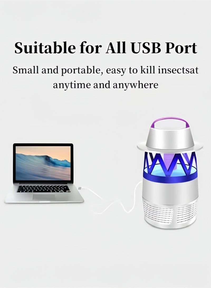 UV Light-Activated Suction Mosquito Killer Lamp Non-Toxic Quiet Fan Insect Trap with Portable Hanging Handle & Sealed Collection Chamber for Indoor Outdoor Camping Use - Image 5