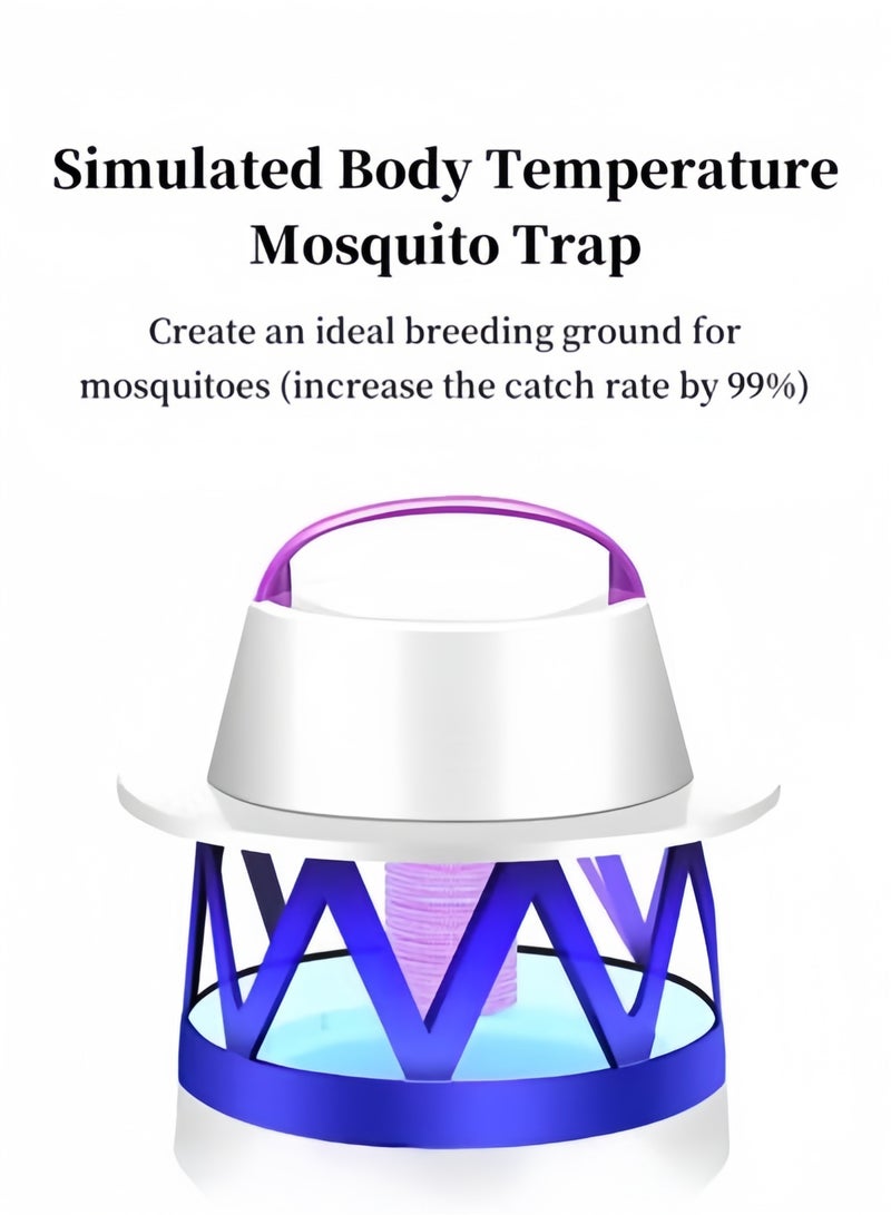 UV Light-Activated Suction Mosquito Killer Lamp Non-Toxic Quiet Fan Insect Trap with Portable Hanging Handle & Sealed Collection Chamber for Indoor Outdoor Camping Use - Image 1