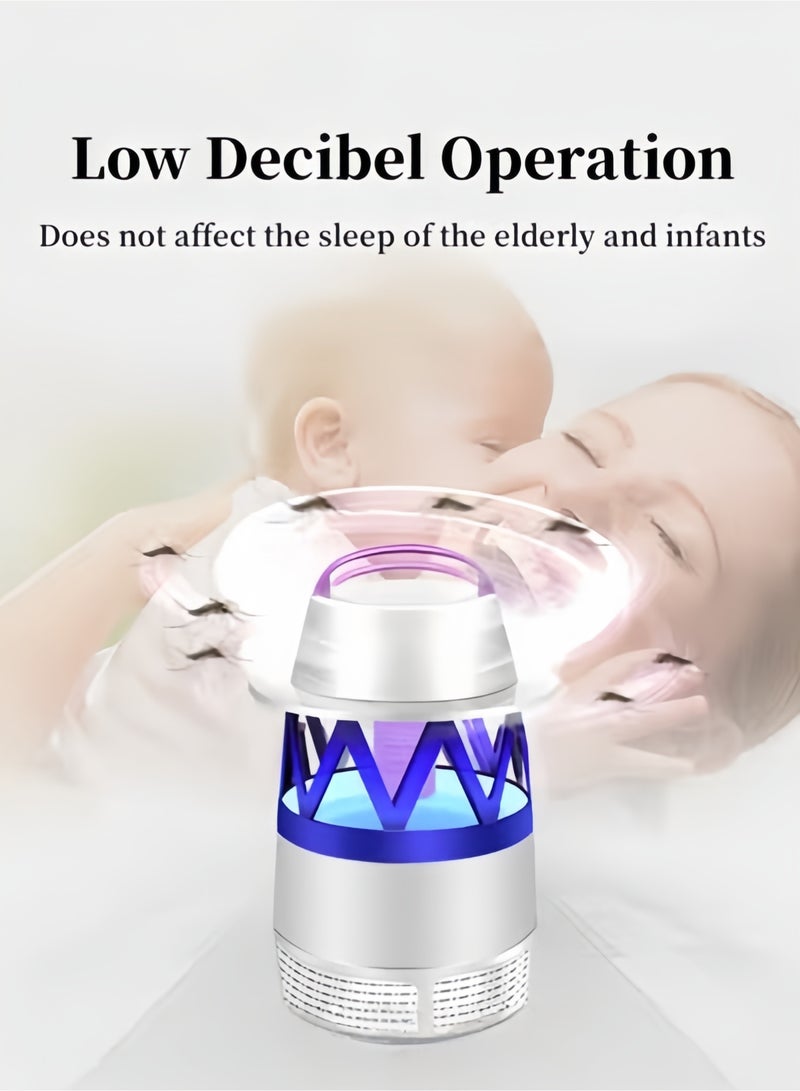 UV Light-Activated Suction Mosquito Killer Lamp Non-Toxic Quiet Fan Insect Trap with Portable Hanging Handle & Sealed Collection Chamber for Indoor Outdoor Camping Use - Image 3