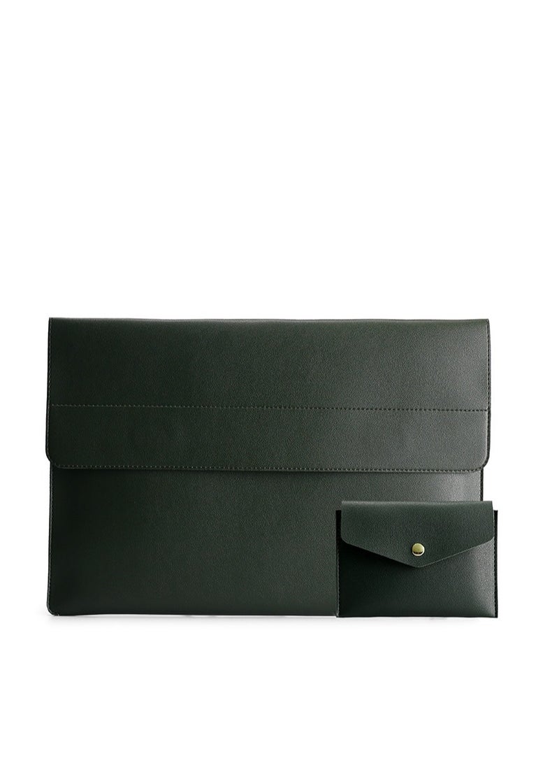 جولف لينك حقيبة حمل ناعمة وواقية للكمبيوتر المحمول من GULFLINK باللون الأخضر مقاس 14 بوصة - Image 1