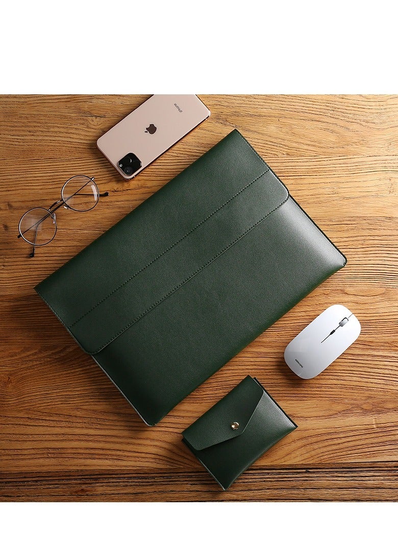 جولف لينك حقيبة حمل ناعمة وواقية للكمبيوتر المحمول من GULFLINK باللون الأخضر مقاس 14 بوصة - Image 4