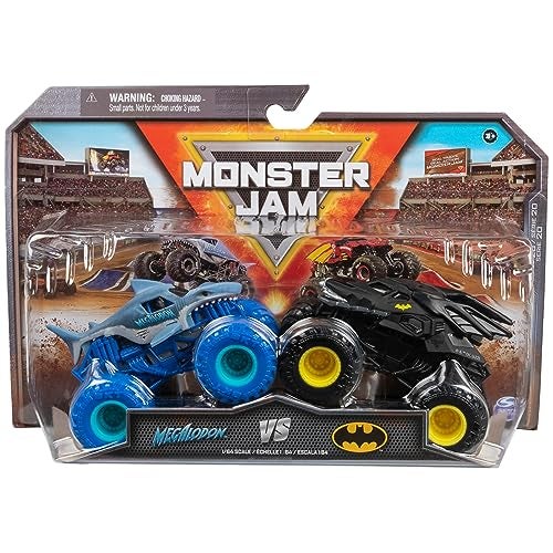 Monster Jam, Official Batman Vs. Megalodon Die-Cast Monster Trucks, 1:64 Scale, Kids Toys for Boys Ages 3 and up - Image 1
