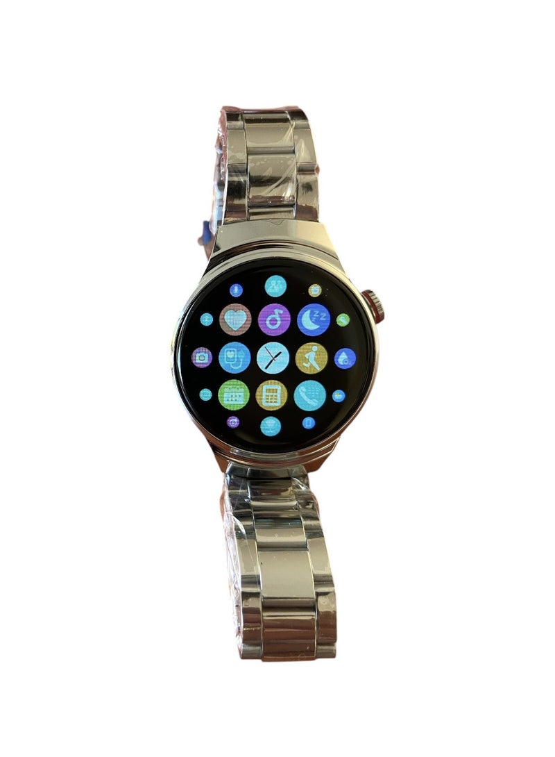 MODIO Rose 2 Women's Smartwatch - Silver Design with 3 Interchangeable Bands, HD Color Touchscreen, Supports Health & Fitness Monitoring (Heart Rate, Sleep, Steps, Calories), Compatible with iOS & Android, Wireless Charging & Smart NotificationsZ - Image 4