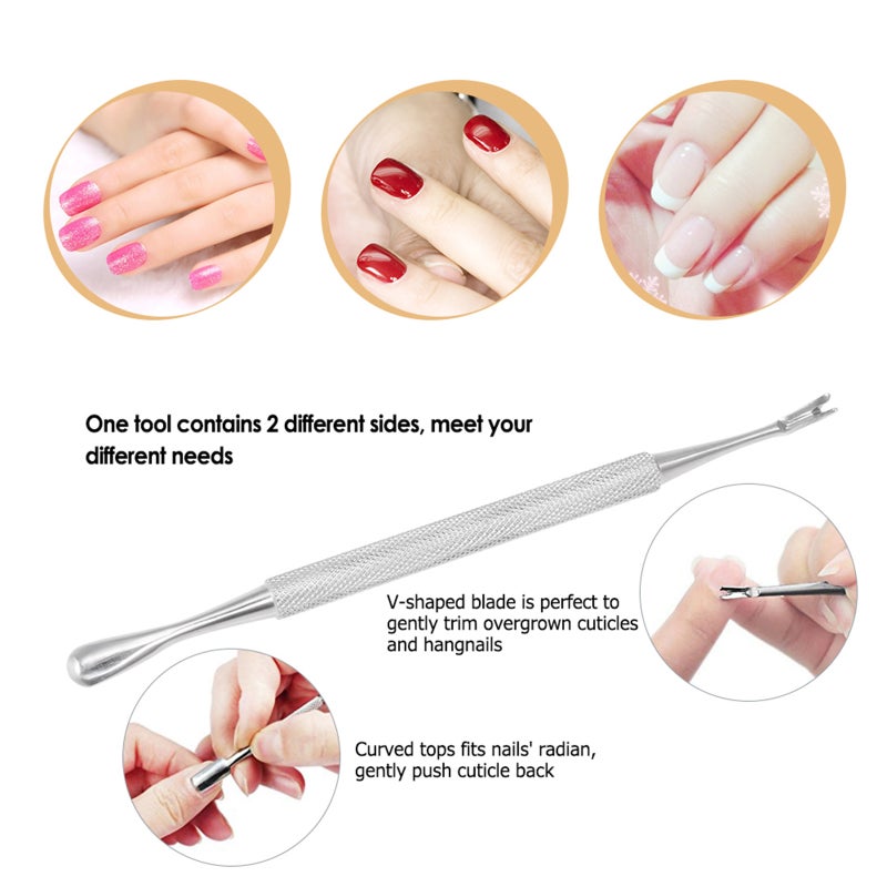 Cuticle Trimmer: 2-in-1 Double-ended V-shaped Stainless Steel Tool - Ergonomic Anti-skid Handle, Durable Rust-resistant for Professional Manicurists and Personal Home Manicure Use - Image 3