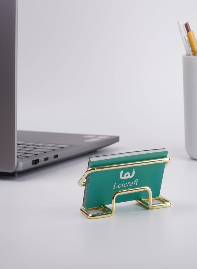 حامل بطاقات أعمال من Leicraft للمكتب، منظمات بطاقات معدنية أنيقة وإكسسوارات مكتبية للرجال والنساء (ذهبي) - Image 4