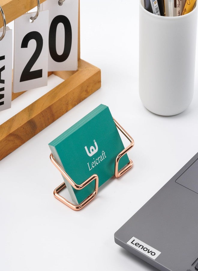 حامل بطاقات أعمال من Leicraft للمكتب، منظمات بطاقات معدنية أنيقة وإكسسوارات مكتبية للرجال والنساء (ذهبي) - Image 5
