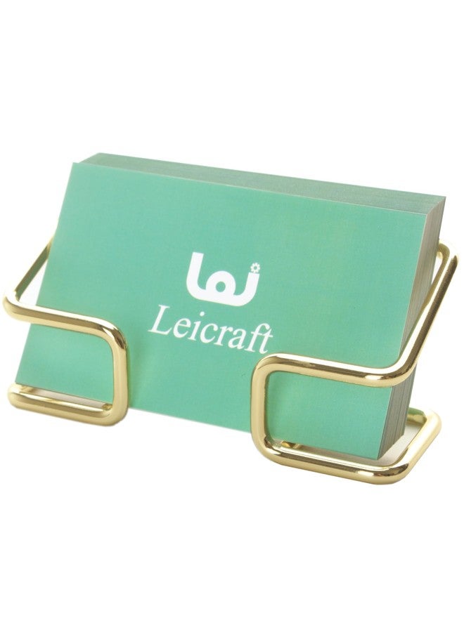 حامل بطاقات أعمال من Leicraft للمكتب، منظمات بطاقات معدنية أنيقة وإكسسوارات مكتبية للرجال والنساء (ذهبي) - Image 1