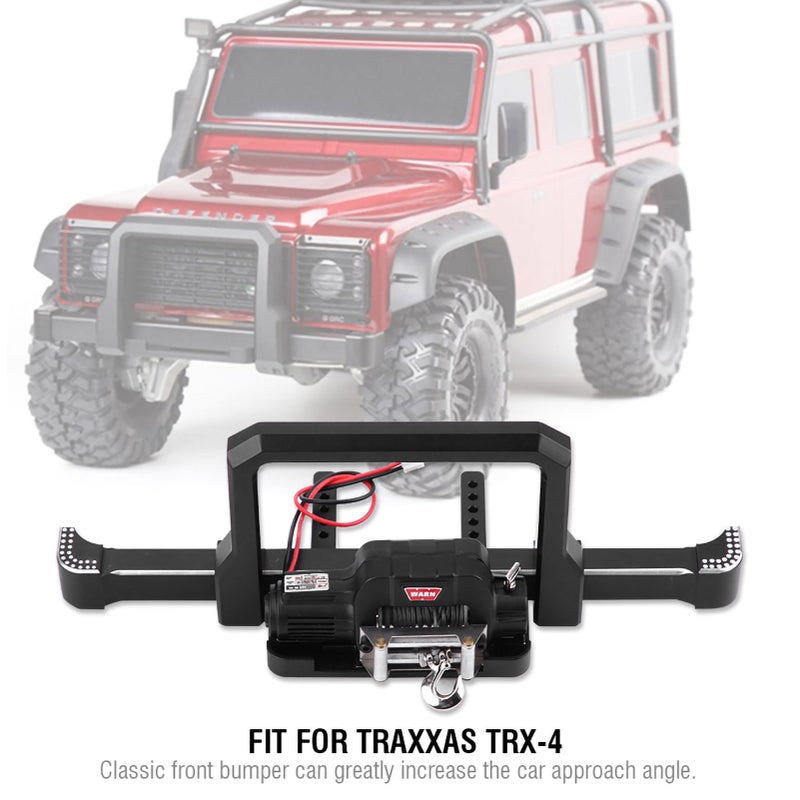 FOSA RC Car Front Bumper with Winch Aluminum Alloy Front Bumper with Winch and Remote Controller for 4 RC Car Crawler Upgrade Part Accessory - Image 3
