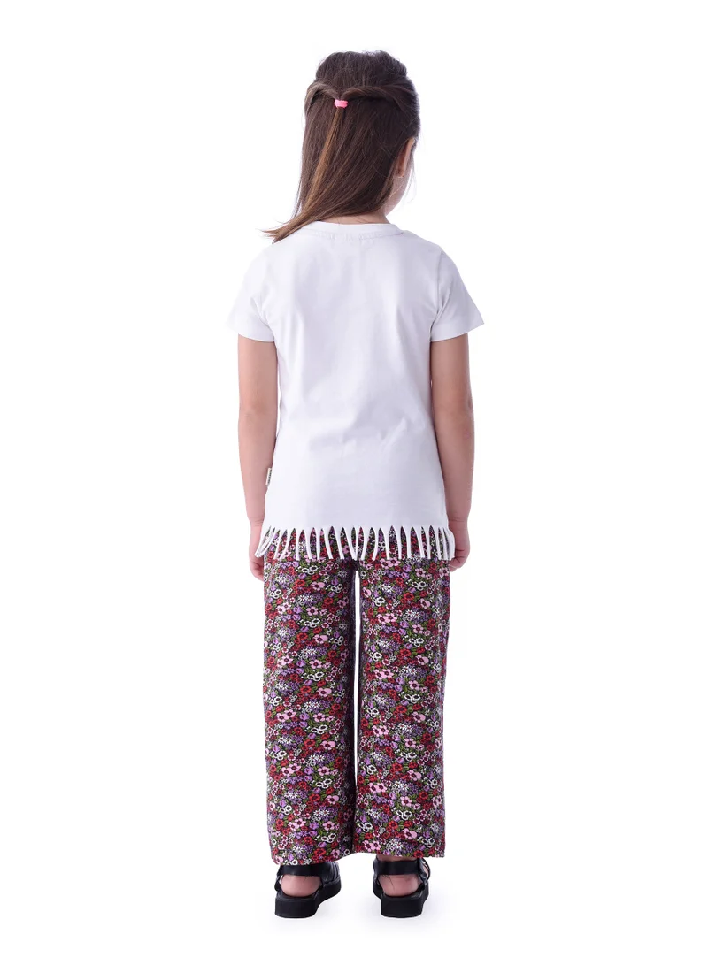 Victor And Jane  Girls (2-8 Years) Tee and  Straight Fit Pant Set - Multicolour for Women | Best Price UAE
