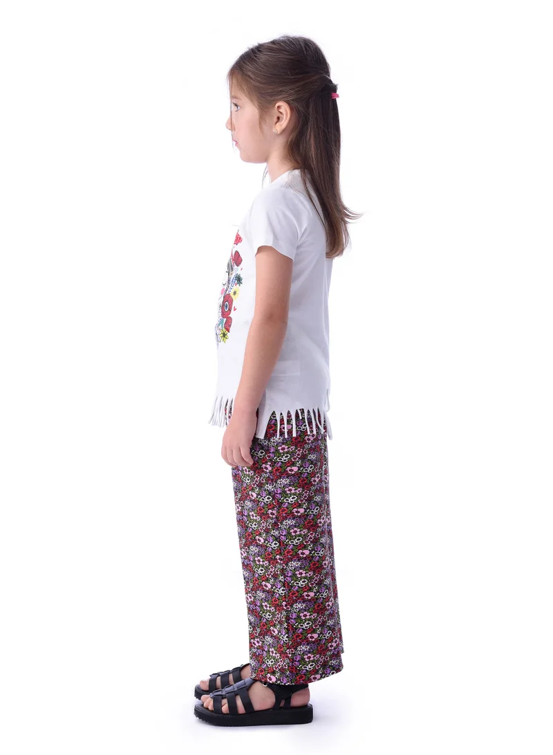 Victor And Jane  Girls (2-8 Years) Tee and  Straight Fit Pant Set - Multicolour for Women | Best Price UAE