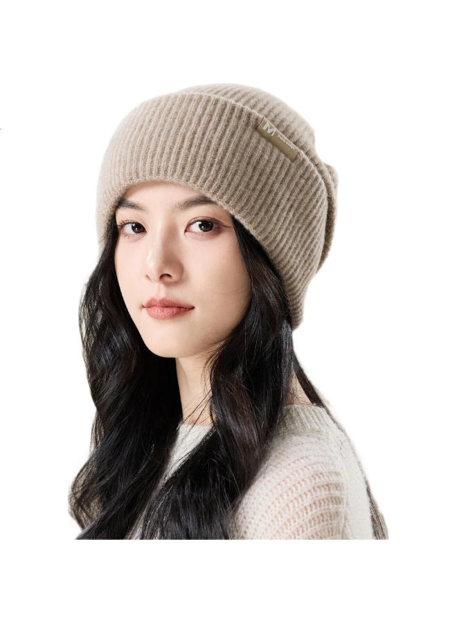 JIUMU Pure Wool Hat Women Autumn And Winter Warm Woolen Hat Ladies Knitted Hat Winter Ear Protection Cold Hat Winter Hat - Image 2