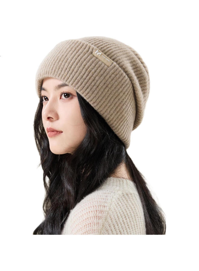 JIUMU Pure Wool Hat Women Autumn And Winter Warm Woolen Hat Ladies Knitted Hat Winter Ear Protection Cold Hat Winter Hat - Image 3