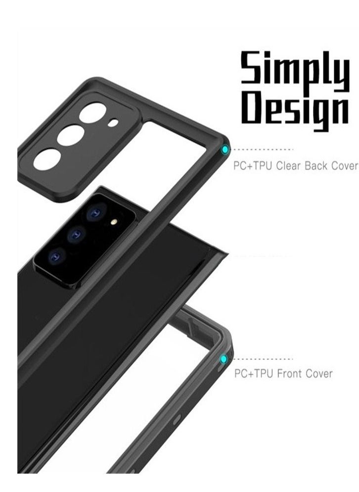 Generic - Galaxy Note 20 Case IP68 Waterproof, Built-in Screen Protector Fingerprint Recognition Full Protection Shock-Absorption Snowproof Case Cover for Samsung Galaxy Note 20 6.7 Inch, Black - Image 1