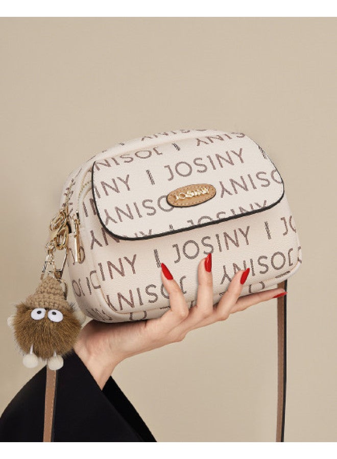 Josiny Retro Print Shoulder Bag Large Capacity Commuter Phone Bag Small Round Crossbody Bag Women's Purse - Image 1