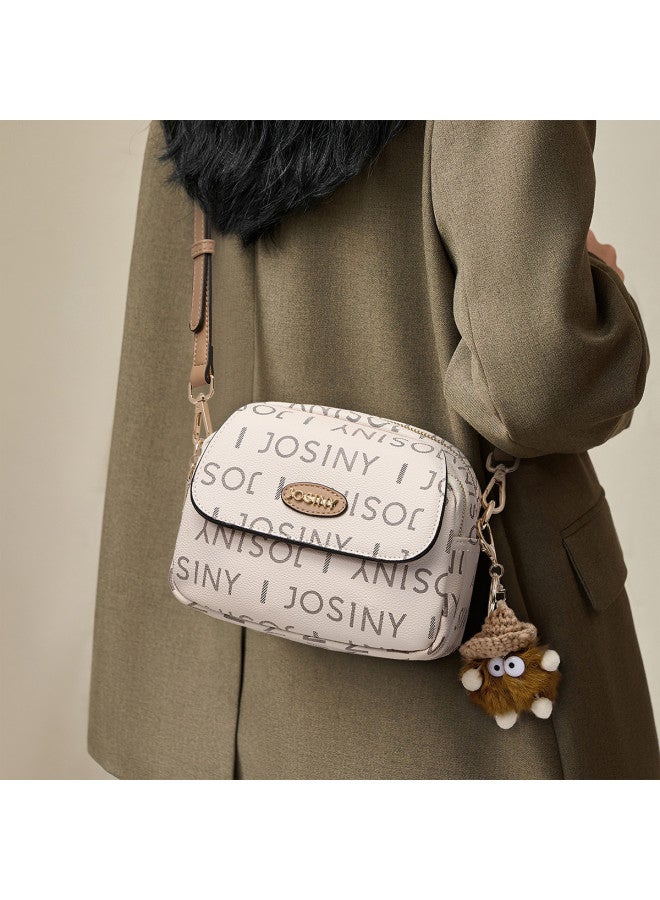 Josiny Retro Print Shoulder Bag Large Capacity Commuter Phone Bag Small Round Crossbody Bag Women's Purse - Image 5