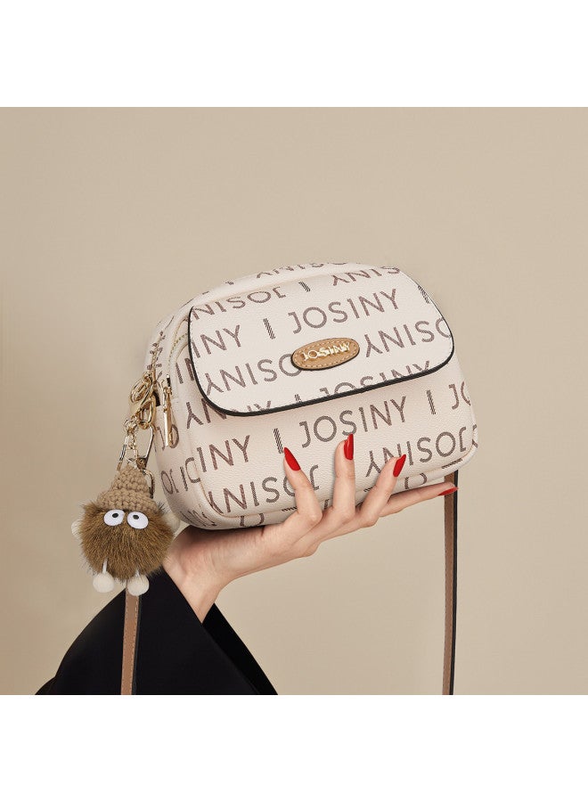 Josiny Retro Print Shoulder Bag Large Capacity Commuter Phone Bag Small Round Crossbody Bag Women's Purse - Image 2