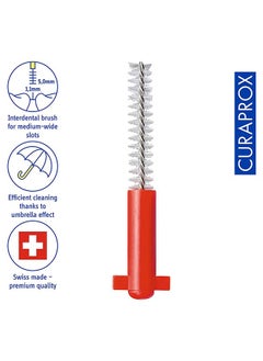 CURAPROX فرشاة أسنان بين الأسنان CPS 07 Prime Refill من Curaprox، باللون الأحمر، 8 قطع - 8 × 0.7 مم - 2.5 مم فرشاة أسنان داخلية.  - Image 2