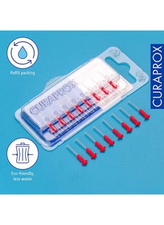 CURAPROX فرشاة أسنان بين الأسنان CPS 07 Prime Refill من Curaprox، باللون الأحمر، 8 قطع - 8 × 0.7 مم - 2.5 مم فرشاة أسنان داخلية.  - Image 3