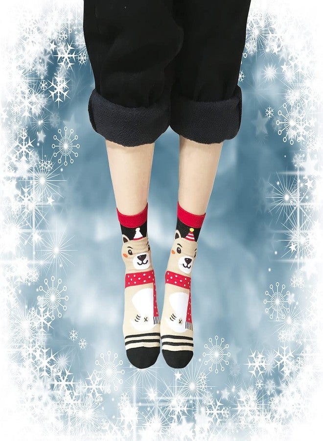 MarJunSep 20 Pairs Christmas Socks for Big Kids Women Holiday Xmas Socks Gifts Colorful Novelty Funny Christmas Cotton Knit Socks Children - Image 4
