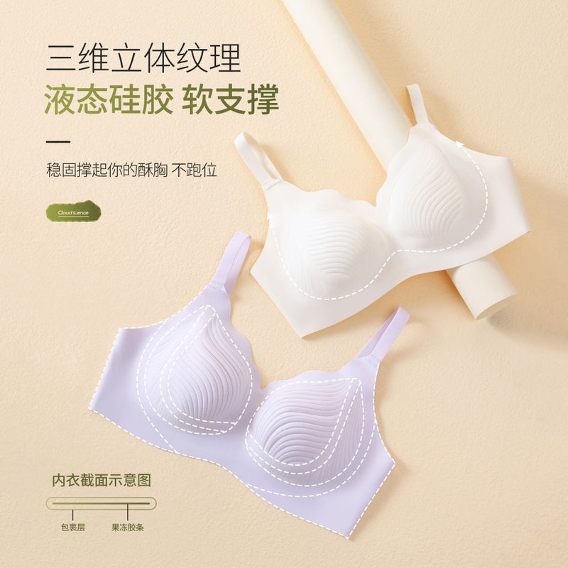 Breathable 3D Jelly Gel Support Bra Glacier Silver
