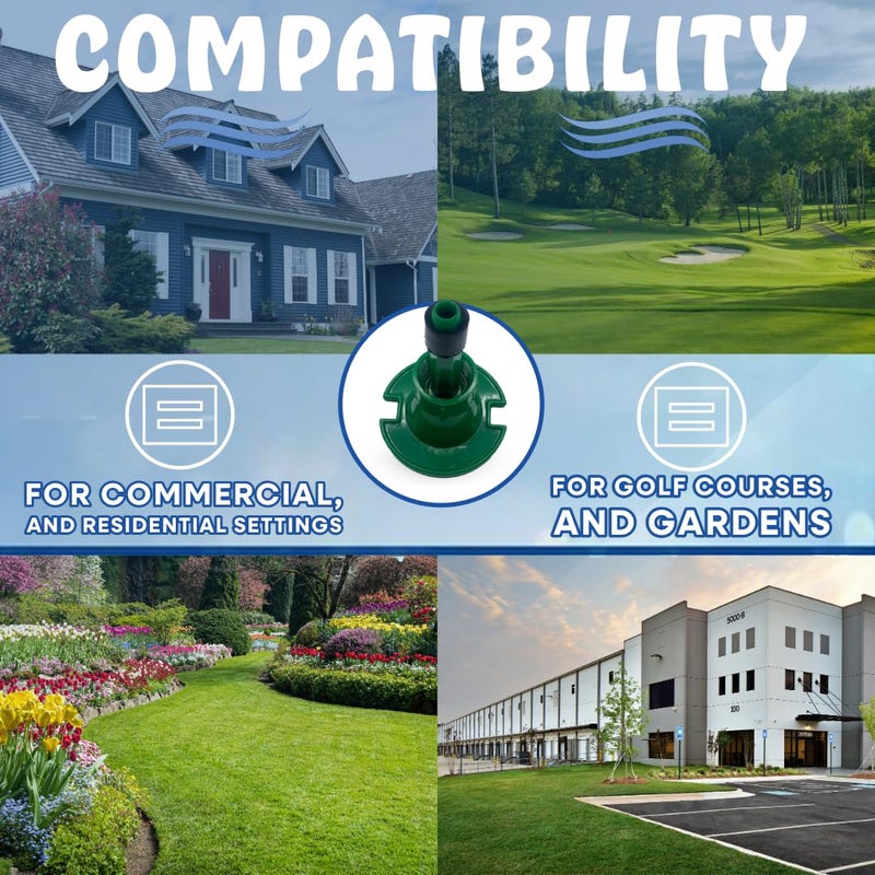 Poolzilla (10 Pack) Plastic Pop-Up Flush Head Sprinkler with Brass Full Pattern Spray Nozzle - Compatible with Flush Heads from Orbit, and Other Major Brands - 1-Â½â€™â€™ Inch Pop-Up Height - Image 3