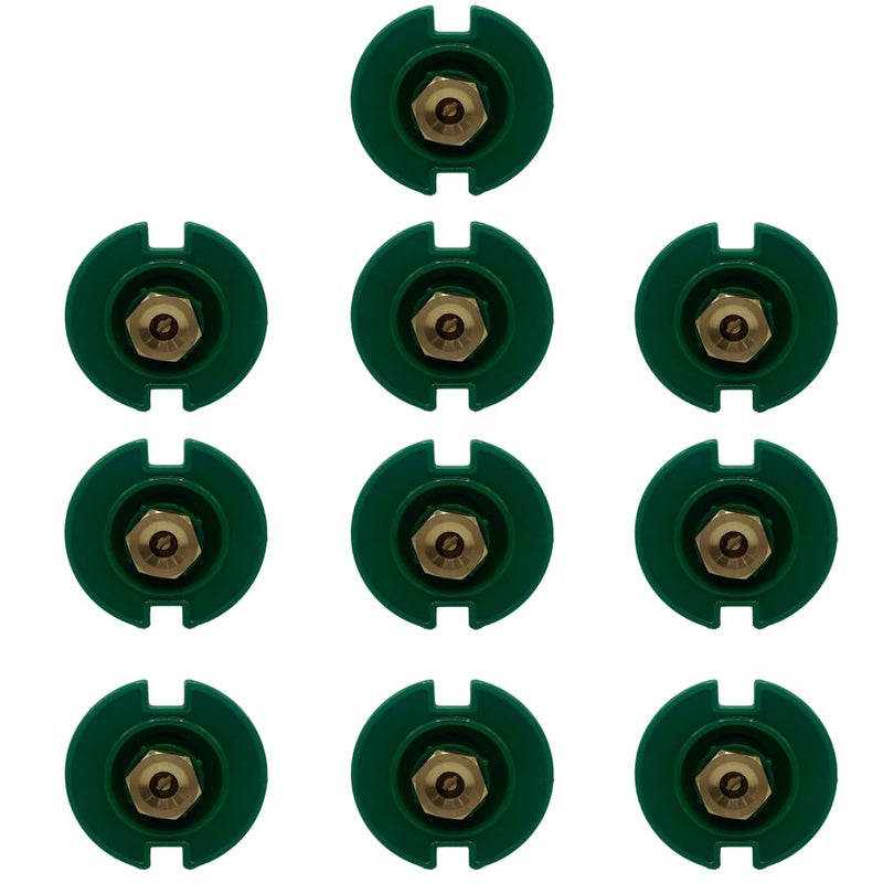 Poolzilla (10 Pack) Plastic Pop-Up Flush Head Sprinkler with Brass Full Pattern Spray Nozzle - Compatible with Flush Heads from Orbit, and Other Major Brands - 1-Â½â€™â€™ Inch Pop-Up Height - Image 1