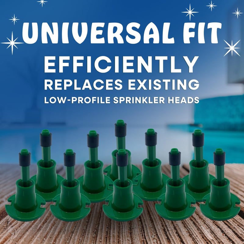 Poolzilla (10 Pack) Plastic Pop-Up Flush Head Sprinkler with Brass Full Pattern Spray Nozzle - Compatible with Flush Heads from Orbit, and Other Major Brands - 1-Â½â€™â€™ Inch Pop-Up Height - Image 5