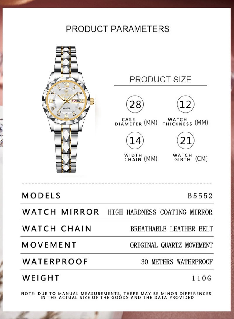 بينبوند ساعات كوارتز نسائية فاخرة من الكوارتز للسيدات مقاومة للماء ومضيئة وتاريخ من الفولاذ المقاوم للصدأ ساعة يد هدية لصديقة - Image 4