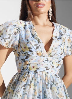 True Decadence Floral Print Puff Sleeve Dress  - Image 3