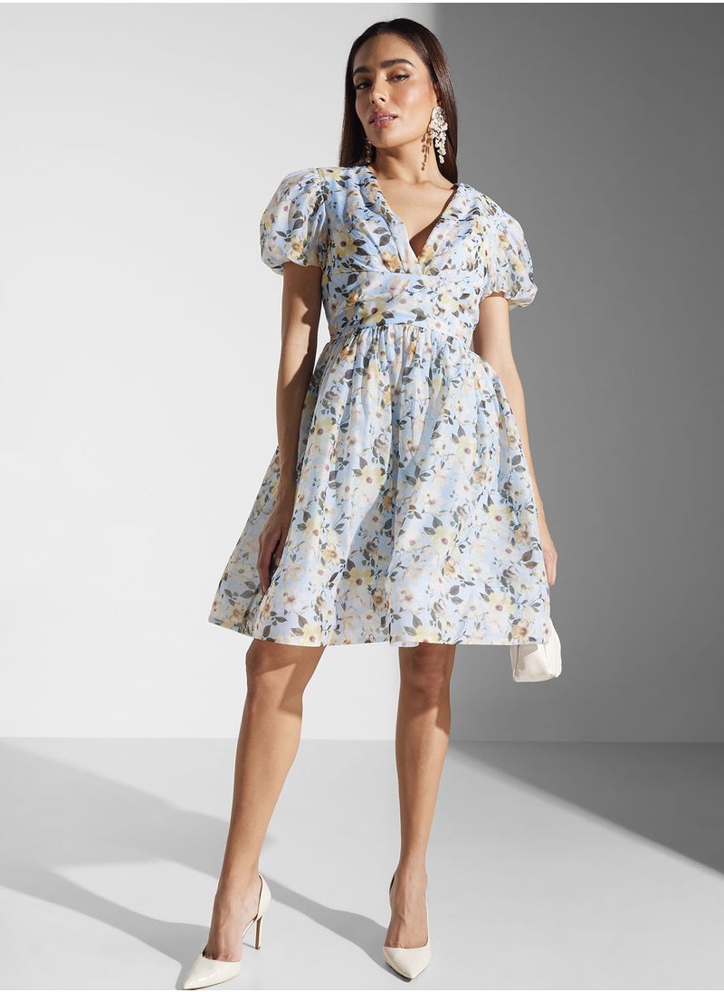 Floral Print Puff Sleeve Dress - pzsku/ZB21C6DBB8ED34B44BB29Z/45/_/1717540065/e0549597-e512-4d7f-8f28-c6e9f2b05f67