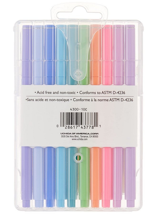 Marvy Uchida Uchida Of America 4300 10C 10 Piece 0.3 Point Size Le Pen Drawing Pen Set Blue Orange Lavender Pink Light Blue - Image 2