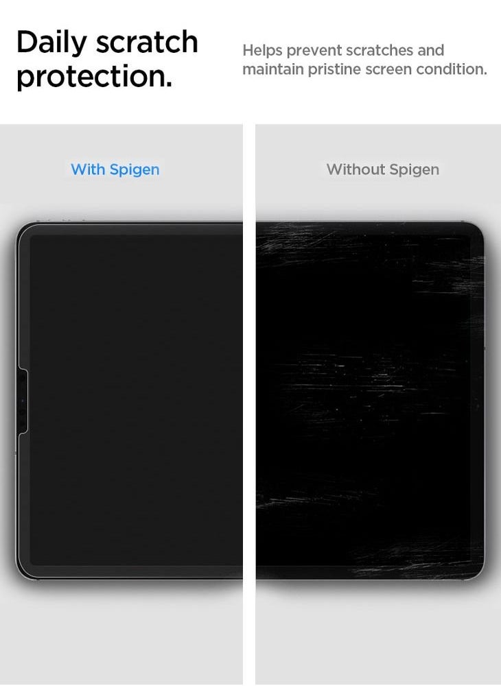 Spigen - Paper Touch HD iPad Air 5 / 4 10.9 Inch (2022/2020) and iPad Pro 11 Inch Screen Protector Film (2021/2020/2018) Matte with Paper Texture Simulation for Sketching/ Drawing/ Writing (1 Pack) - Image 1