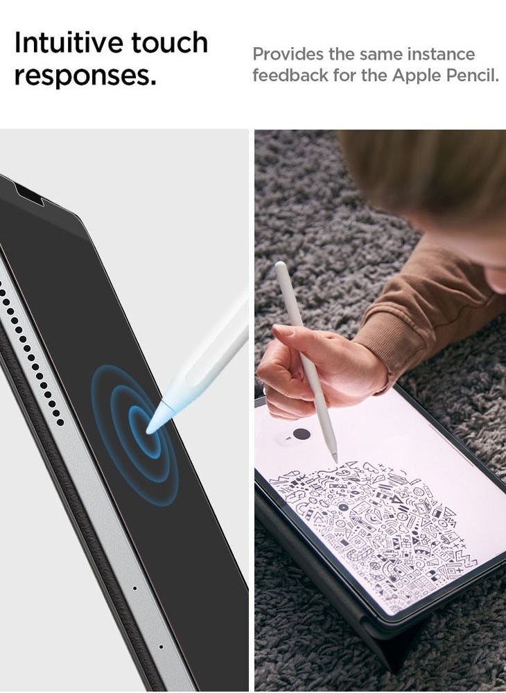 Spigen - Paper Touch HD iPad Air 5 / 4 10.9 Inch (2022/2020) and iPad Pro 11 Inch Screen Protector Film (2021/2020/2018) Matte with Paper Texture Simulation for Sketching/ Drawing/ Writing (1 Pack) - Image 1