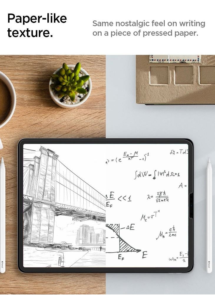 Spigen - Paper Touch HD iPad Air 5 / 4 10.9 Inch (2022/2020) and iPad Pro 11 Inch Screen Protector Film (2021/2020/2018) Matte with Paper Texture Simulation for Sketching/ Drawing/ Writing (1 Pack) - Image 1