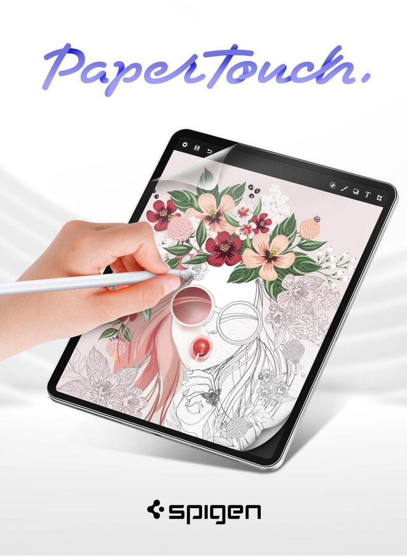 Spigen - Paper Touch HD iPad Air 5 / 4 10.9 Inch (2022/2020) and iPad Pro 11 Inch Screen Protector Film (2021/2020/2018) Matte with Paper Texture Simulation for Sketching/ Drawing/ Writing (1 Pack) - Image 1